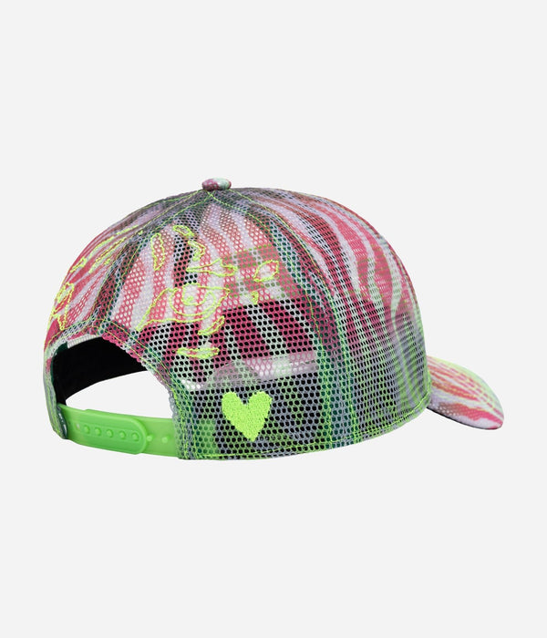 b.Eautiful "b.E Hat" Multi Zebra Mesh / Highlighter - WEAREALLANIMALS