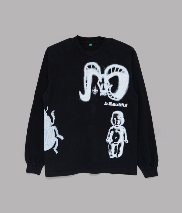 b.Eautiful "b.Eautiful x Shiga Ram LS Shirt" Black - WEAREALLANIMALS