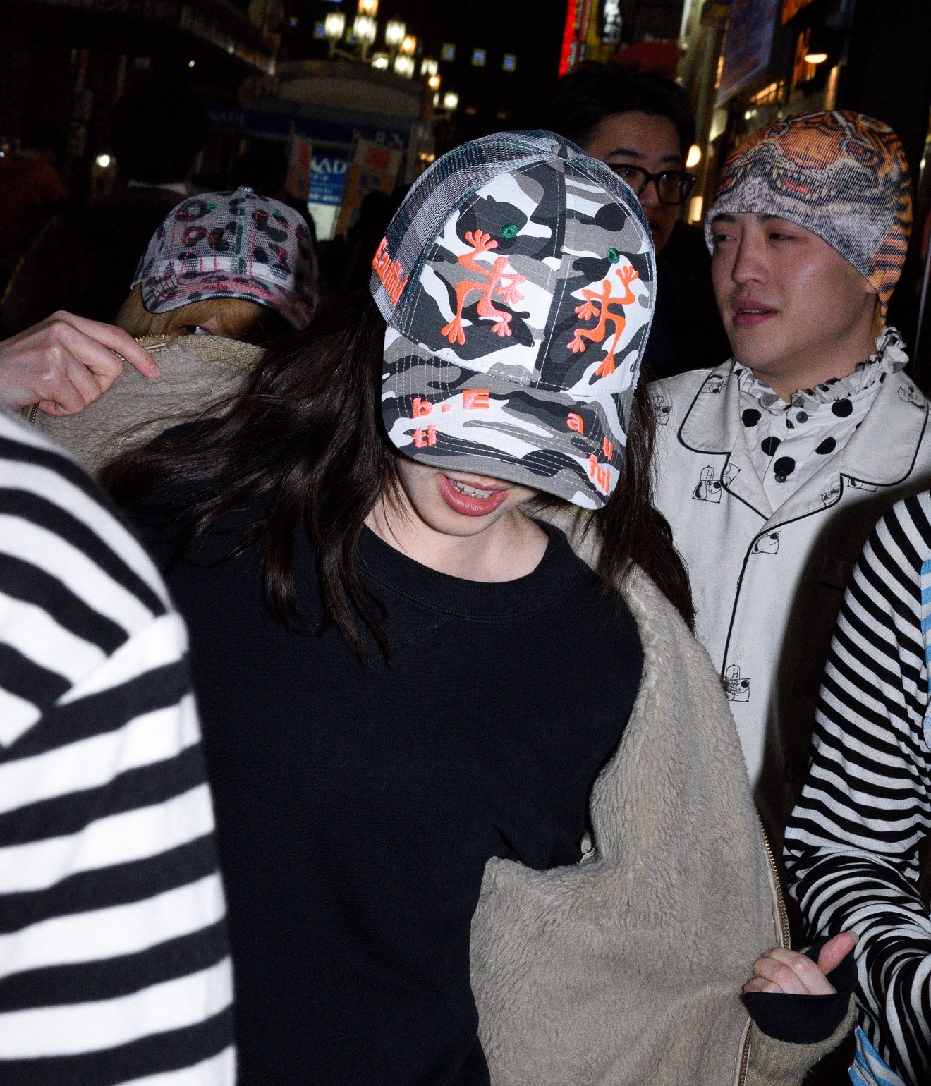 b.Eautiful "Biyu Hat" Black White Camo / Buffalo Check - WEAREALLANIMALS