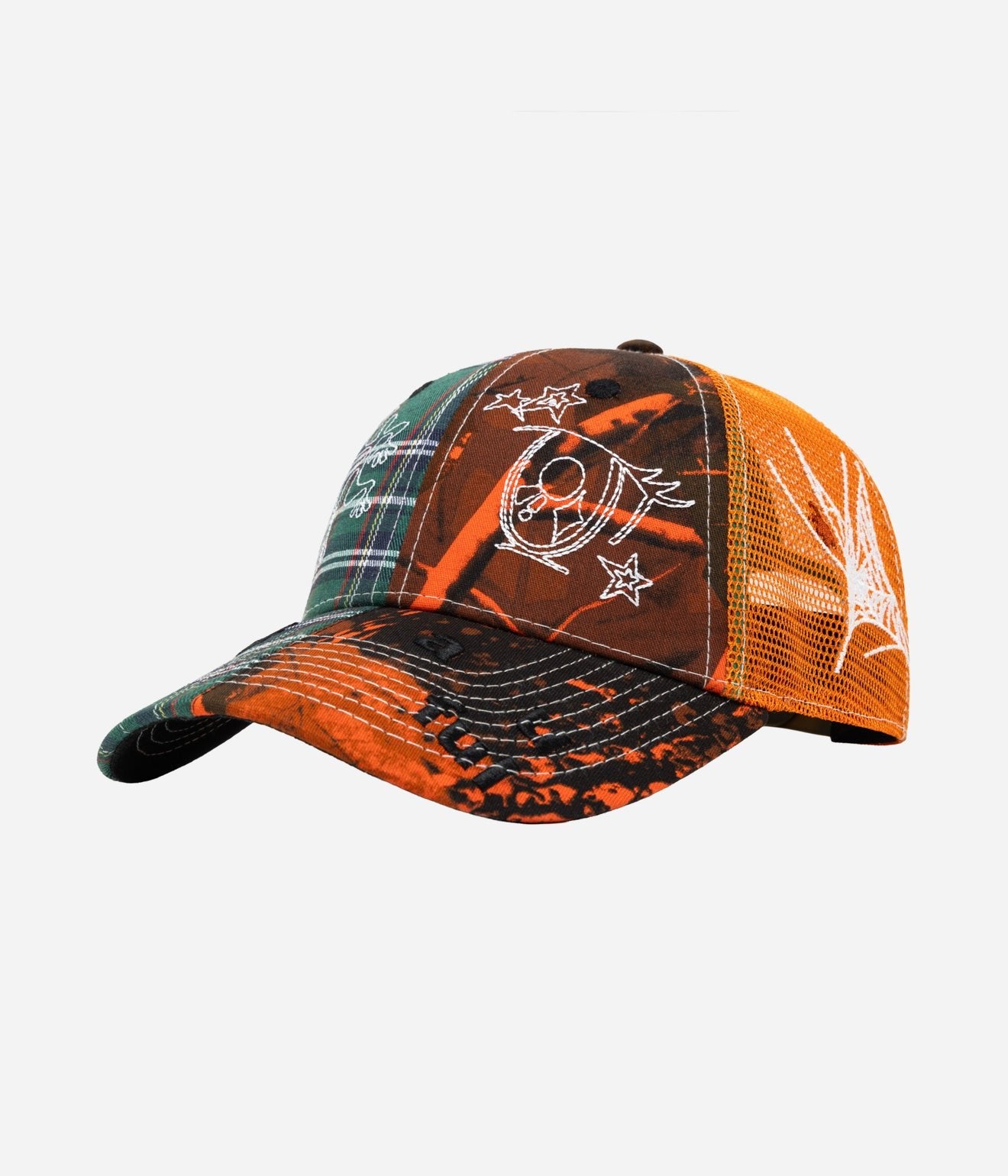 b.Eautiful "Biyu Hat" Fire Camo / Green Plaid - WEAREALLANIMALS