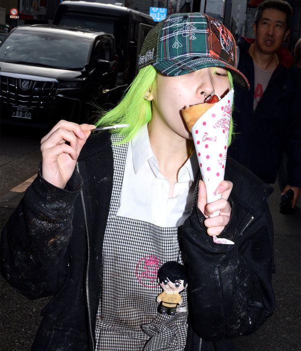 b.Eautiful "Biyu Hat" Fire Camo / Green Plaid - WEAREALLANIMALS