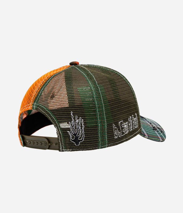 b.Eautiful "Biyu Hat" Fire Camo / Green Plaid - WEAREALLANIMALS