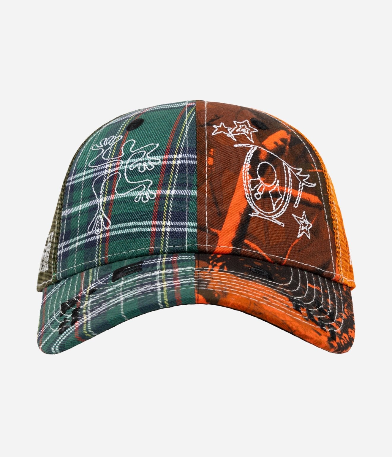 b.Eautiful "Biyu Hat" Fire Camo / Green Plaid - WEAREALLANIMALS