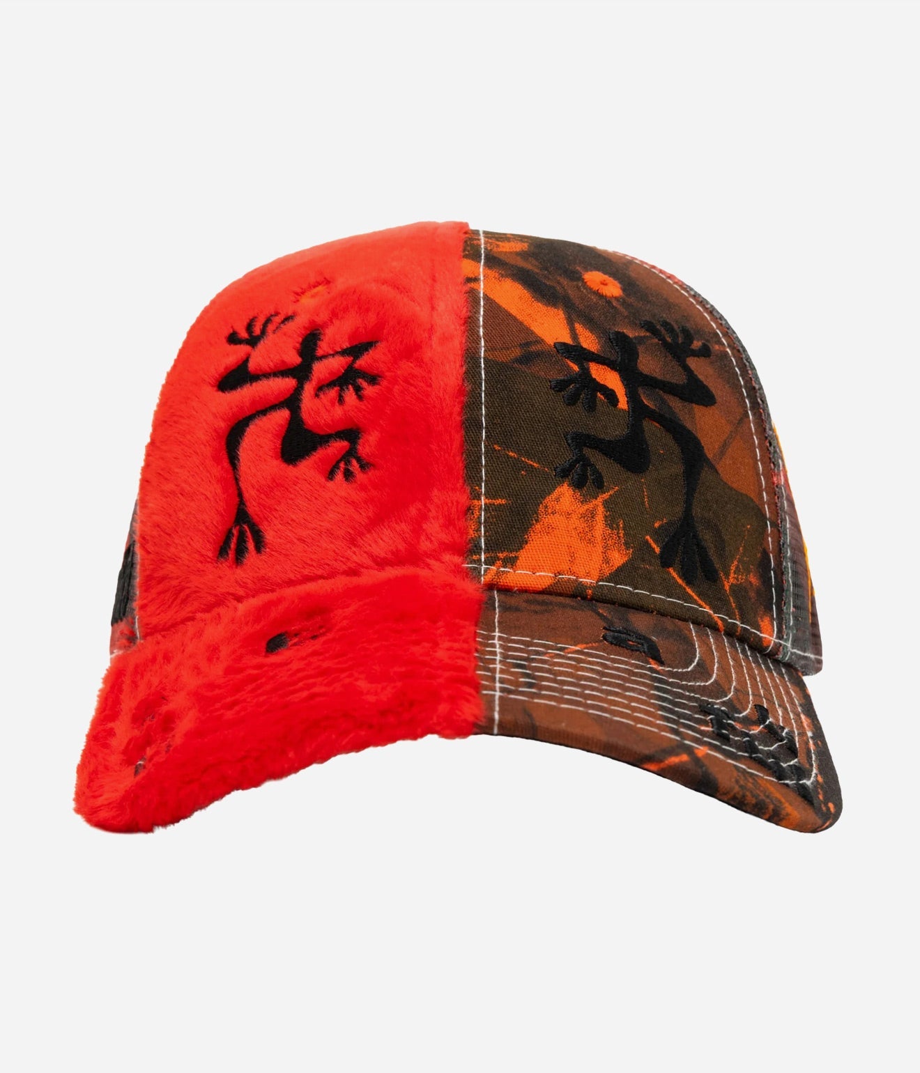 b.Eautiful "Biyu Hat" Red Plush / Fire Camo - WEAREALLANIMALS