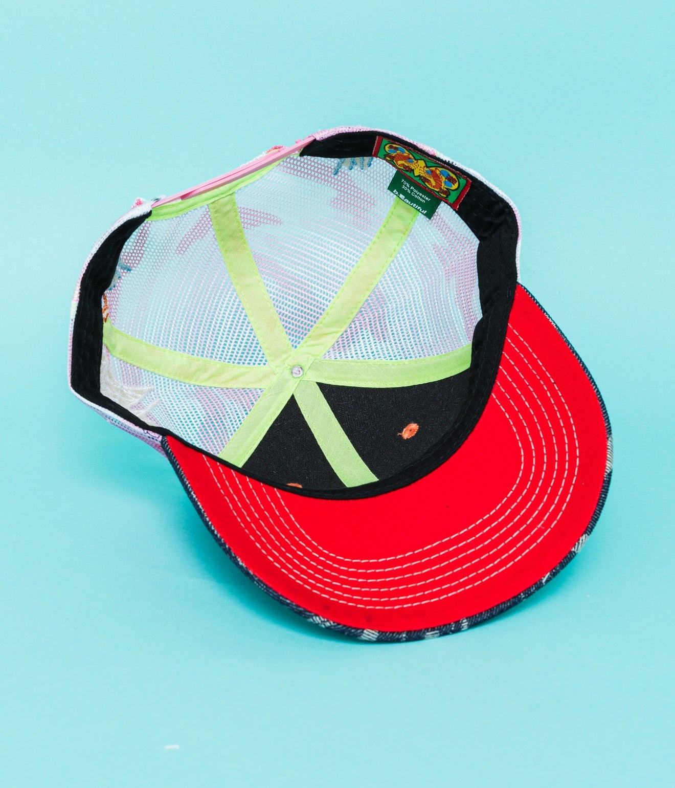 b.Eautiful "Biyu Trucker Hat" Black Denim Camo / Pink Camo - WEAREALLANIMALS