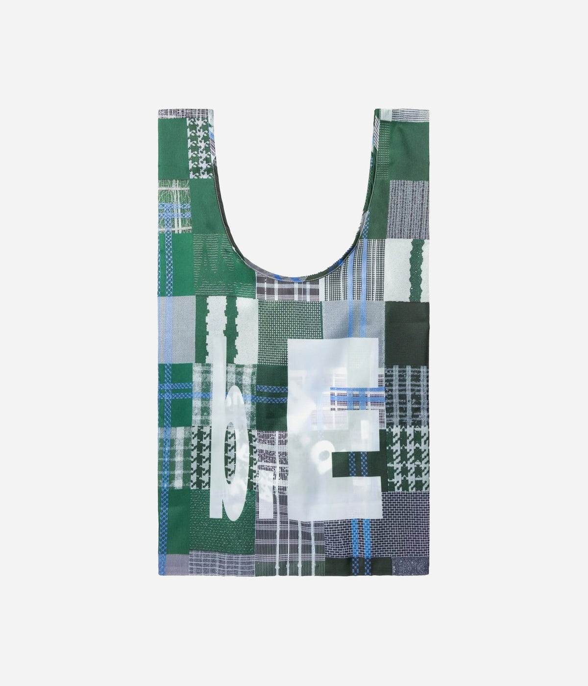 b.Eautiful "Green Mix Checker Reusable Bag Standard" Green / White - WEAREALLANIMALS