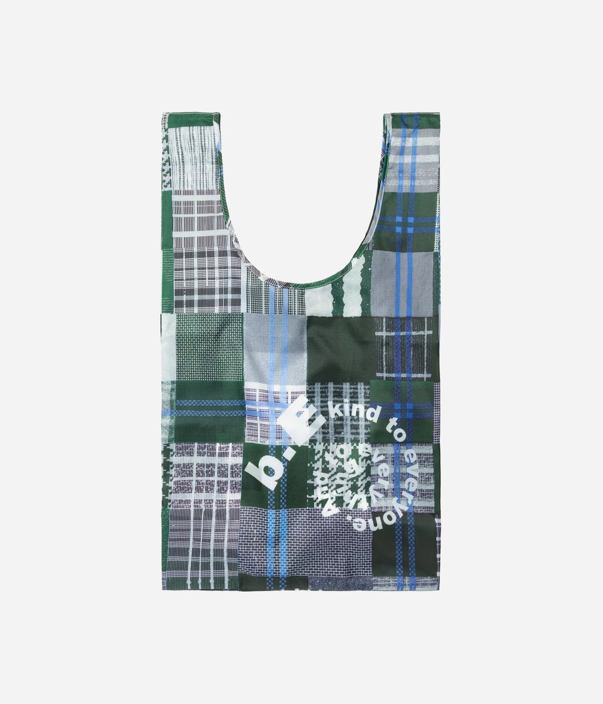 b.Eautiful "Green Mix Checker Reusable Bag Standard" Green / White - WEAREALLANIMALS