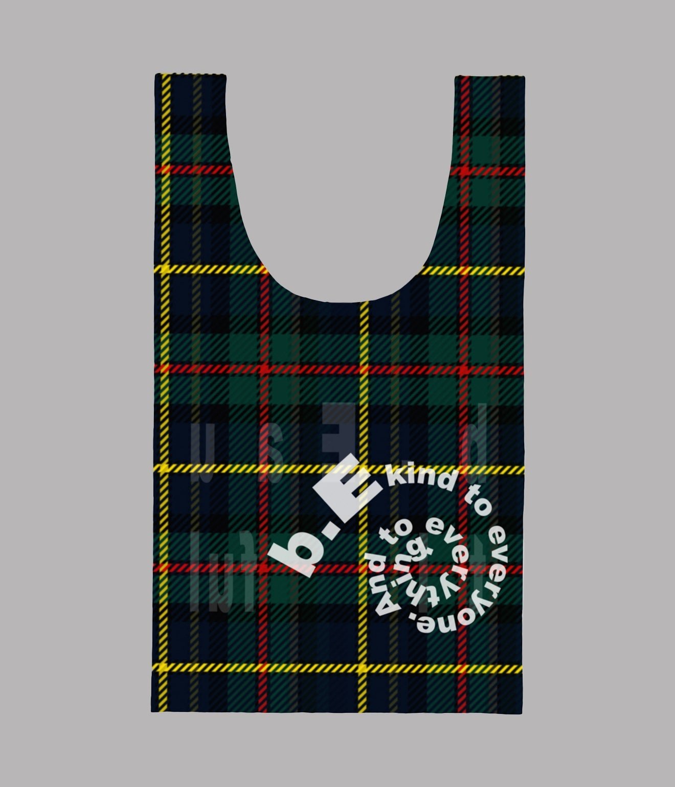 b.Eautiful "MacLeod Tartan Reusable Bag" Navy / Green - WEAREALLANIMALS