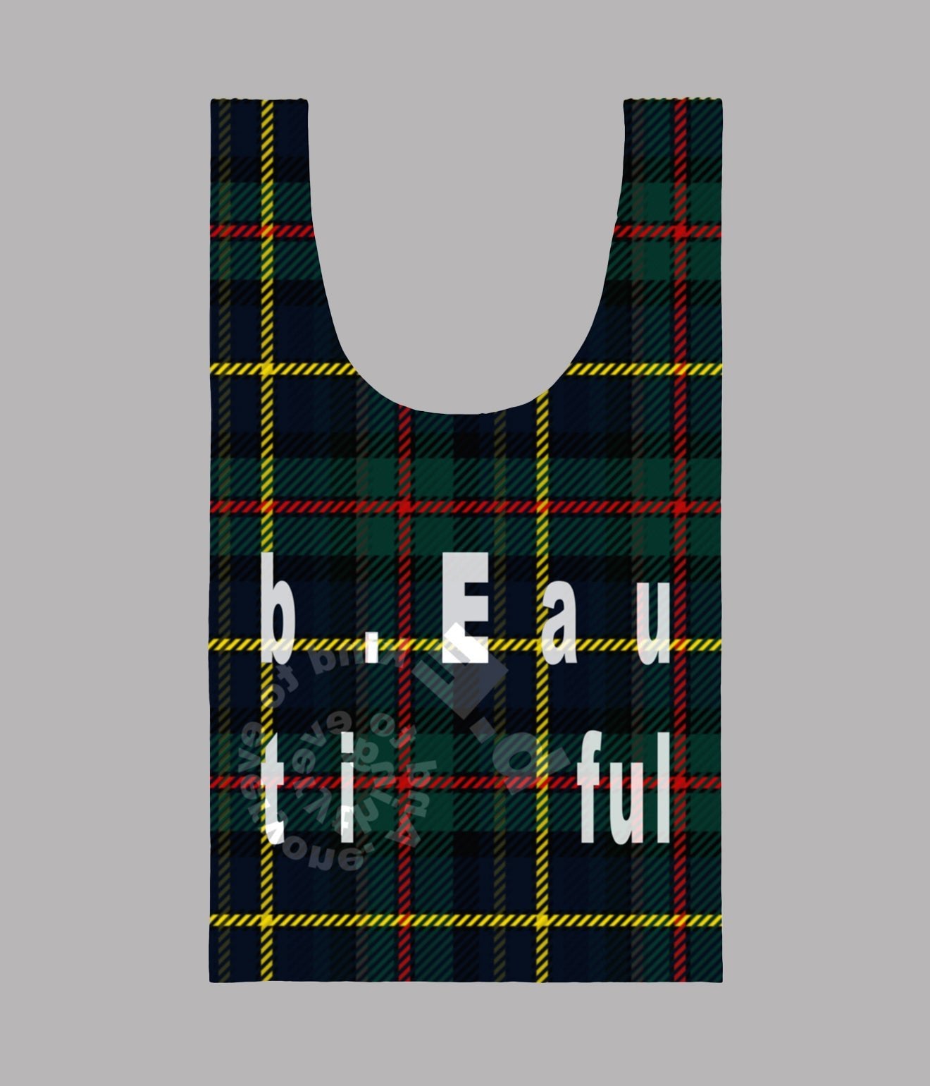 b.Eautiful "MacLeod Tartan Reusable Bag" Navy / Green - WEAREALLANIMALS