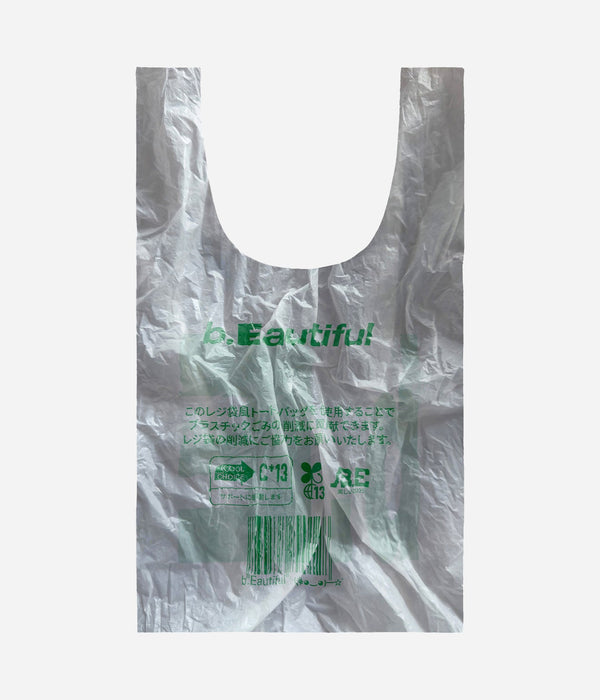 b.Eautiful "Plastic Reusable Bag" White / Green - WEAREALLANIMALS