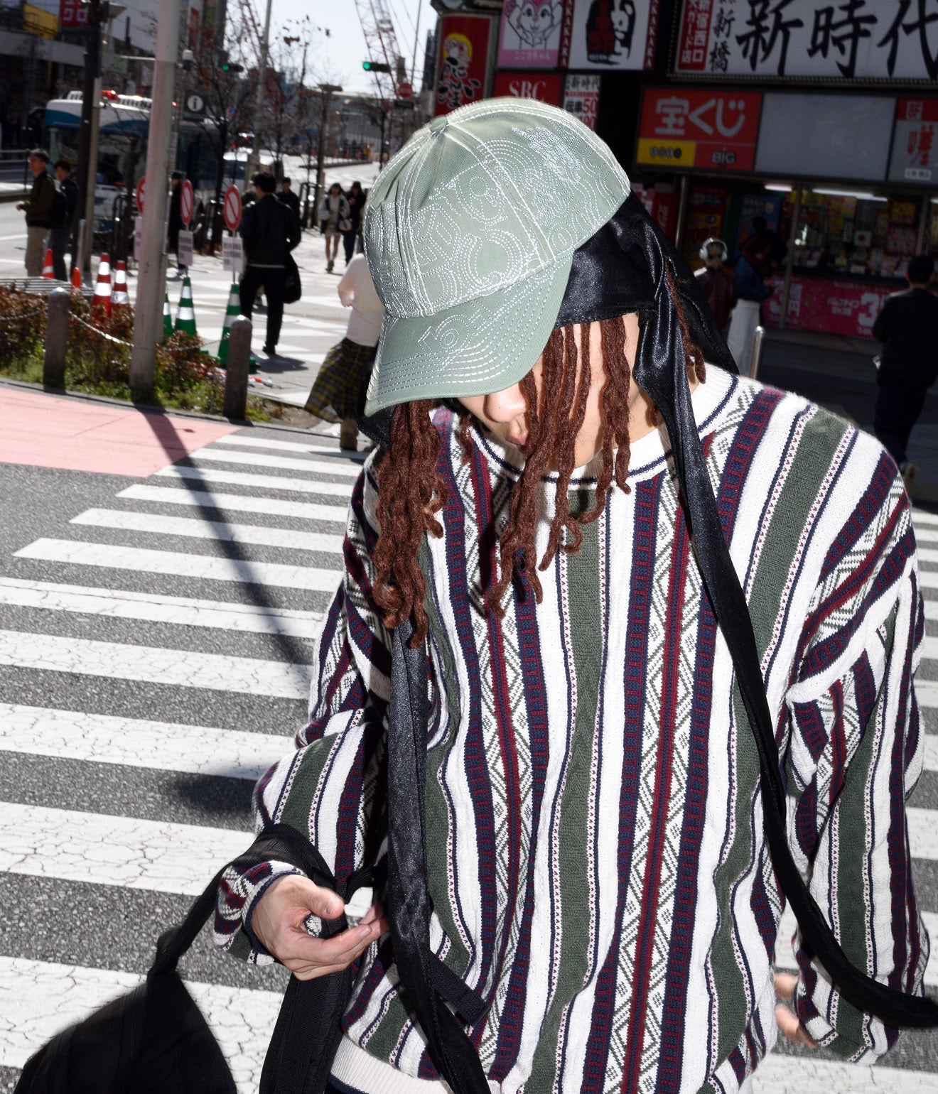 b.Eautiful "Stitch Mania Low Profile Hat" Off - Moss / Silver - WEAREALLANIMALS