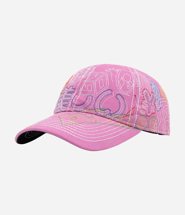 b.Eautiful "Stitch Mania Low Profile Hat" Off - Pink / Multi - WEAREALLANIMALS
