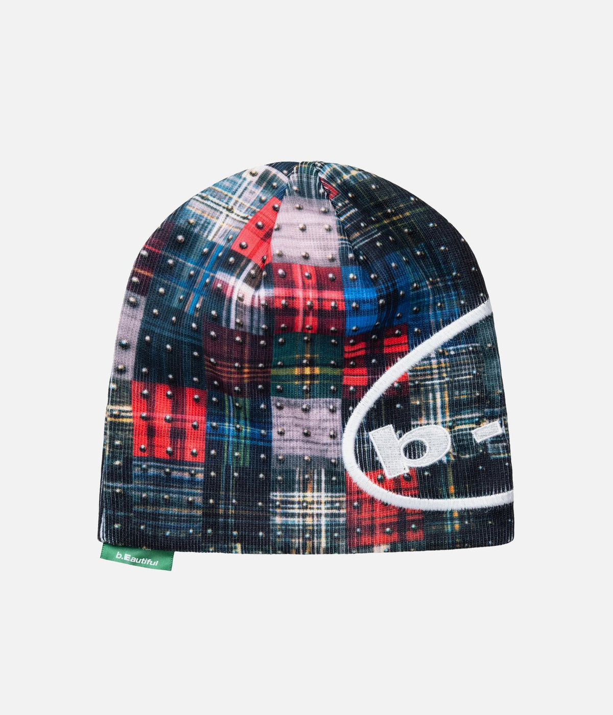 b.Eautiful "Studded Plaid Beanie" Multi - WEAREALLANIMALS