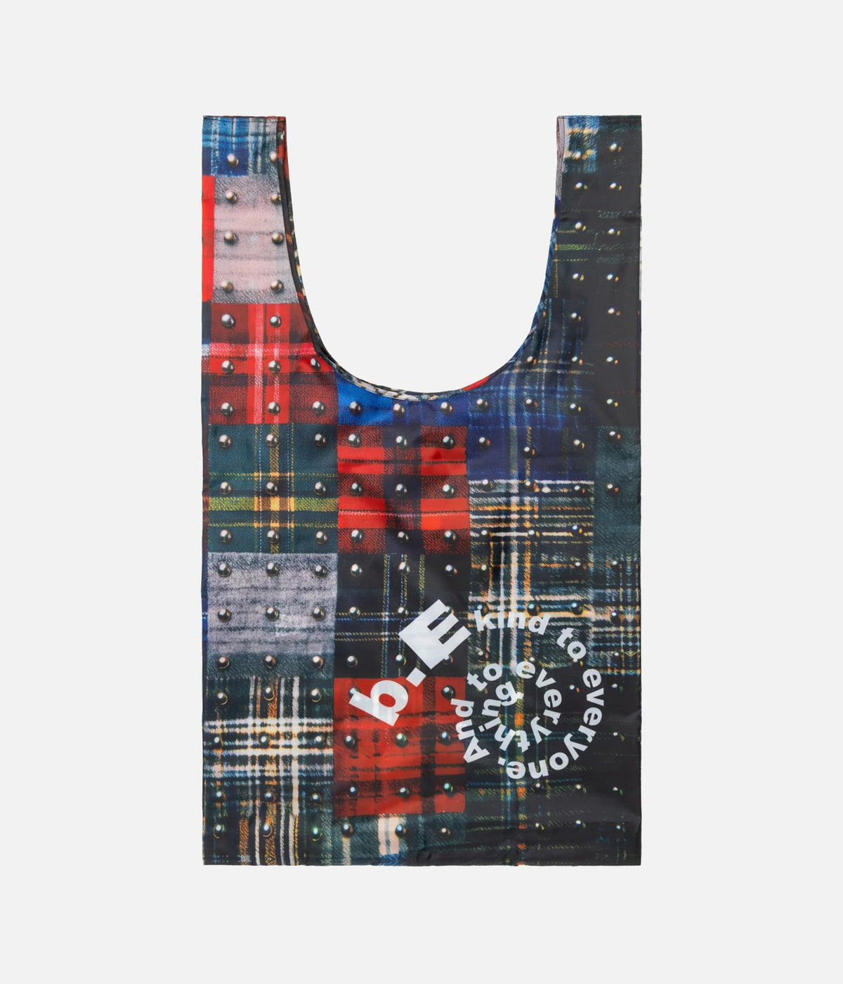 b.Eautiful "Studded Plaid Reusable Bag XL" Multi - WEAREALLANIMALS