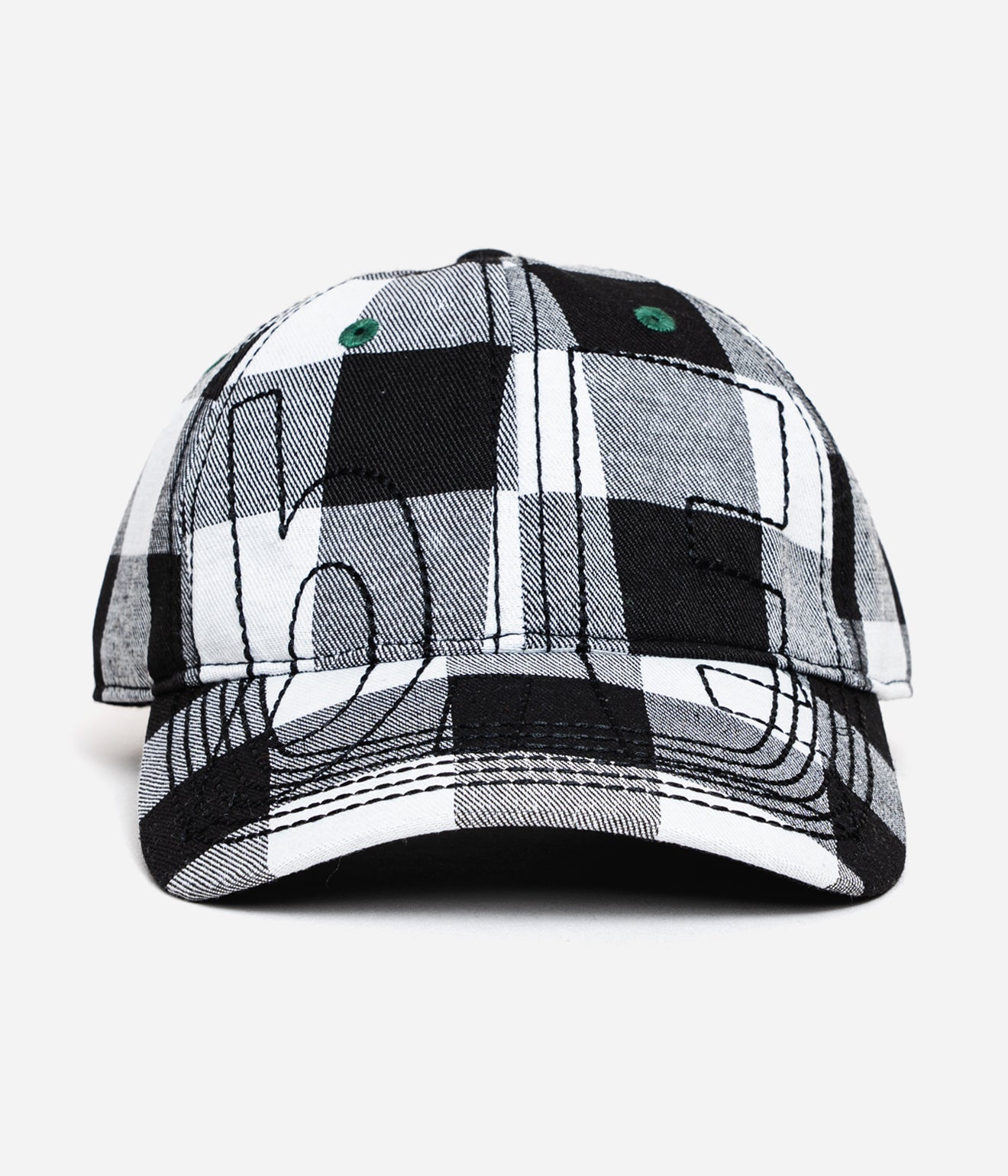 b.Eautiful "Vapor 6 Panel Hat" Buffalo Check Black / White - WEAREALLANIMALS