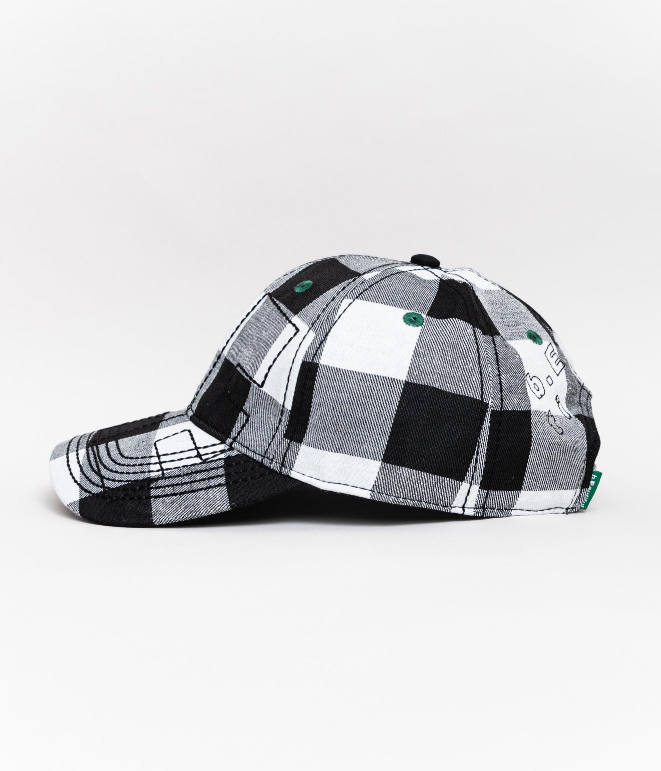 b.Eautiful "Vapor 6 Panel Hat" Buffalo Check Black / White - WEAREALLANIMALS