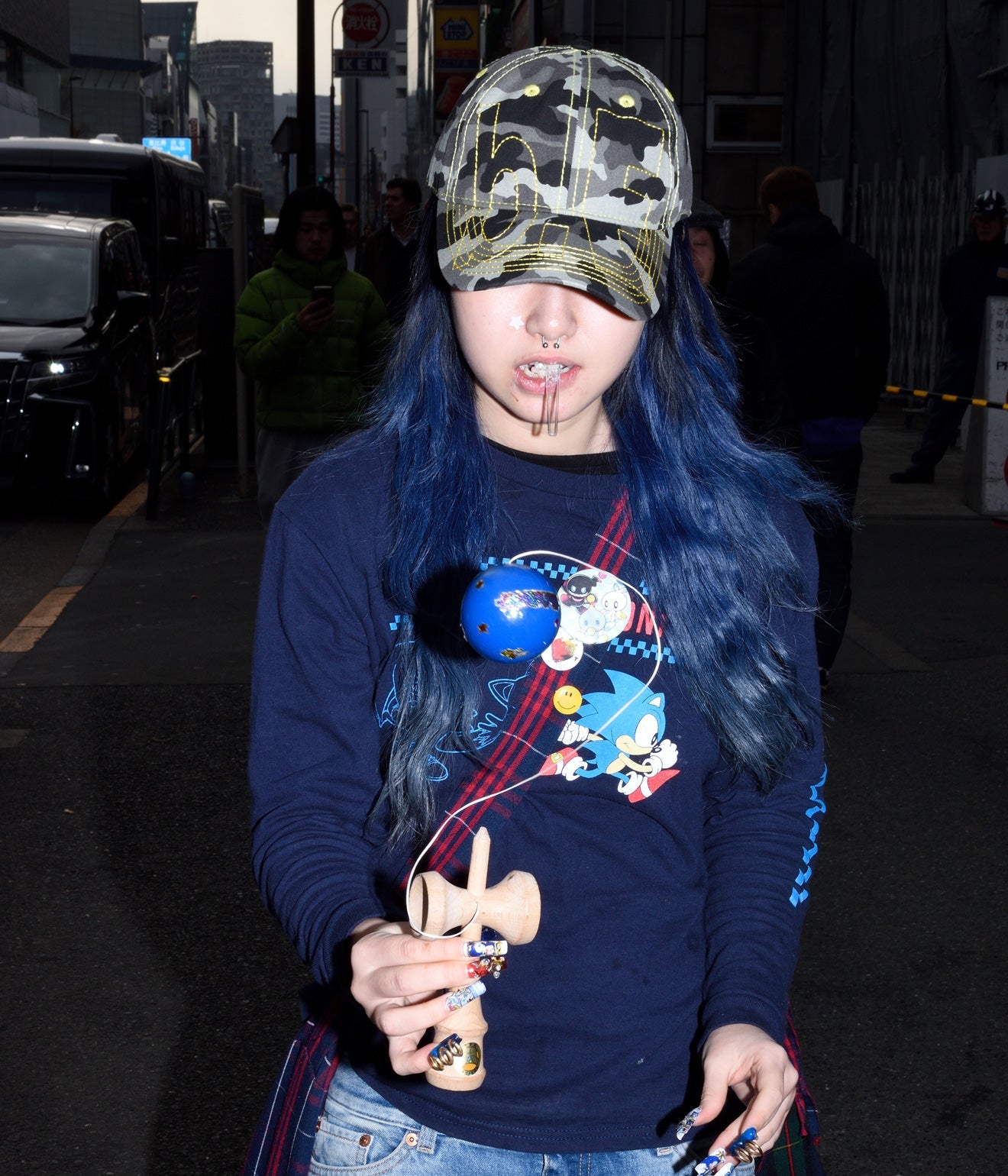 b.Eautiful "Vapor 6 Panel Hat" Dark Grey Camo / Yellow - WEAREALLANIMALS