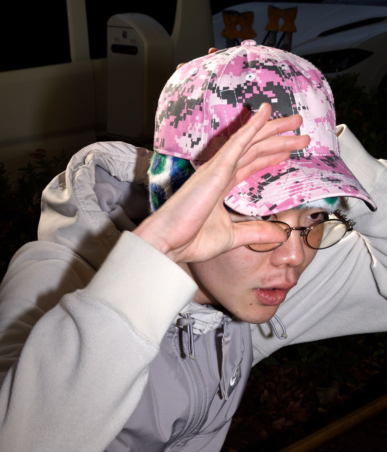 b.Eautiful "Vapor 6 Panel Hat" Pink Digicamo / White - WEAREALLANIMALS