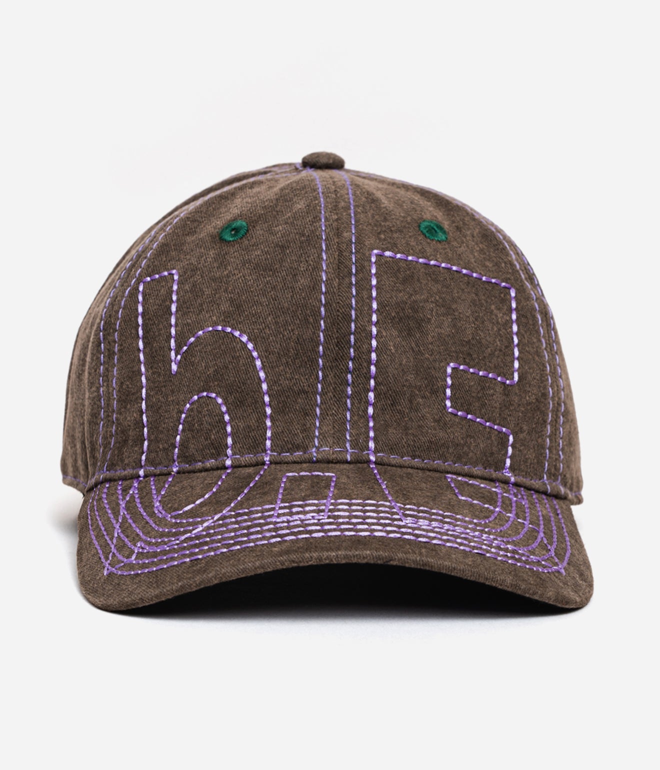b.Eautiful "Vapor 6 Panel Hat" Washed Charcoal / Purple - WEAREALLANIMALS
