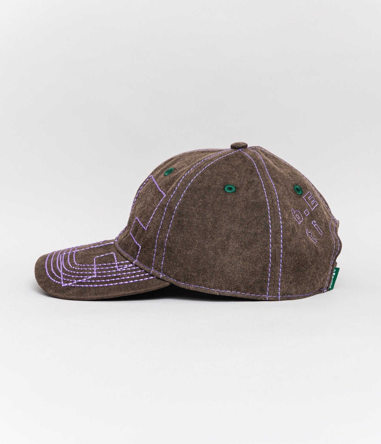 b.Eautiful "Vapor 6 Panel Hat" Washed Charcoal / Purple - WEAREALLANIMALS