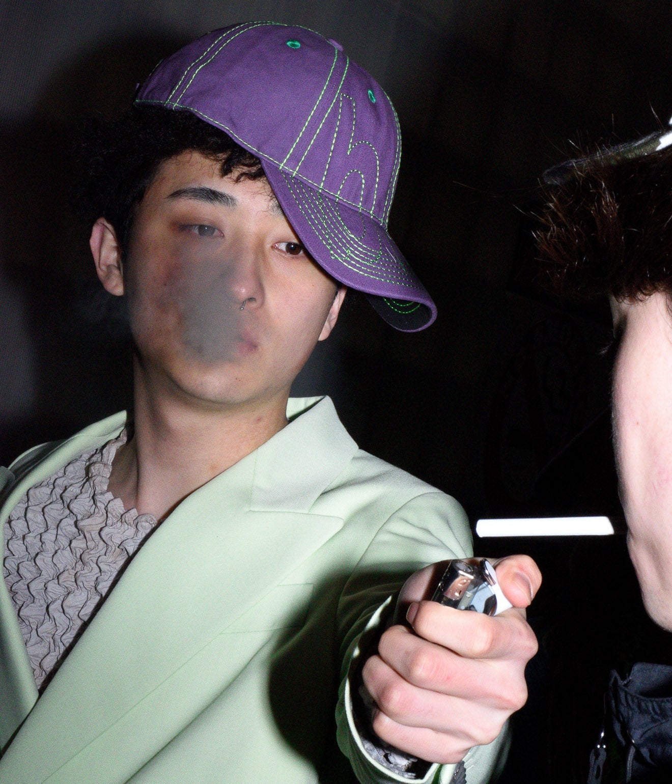 b.Eautiful "Vapor Low Profile Hat" Washed Purple / Lime - WEAREALLANIMALS