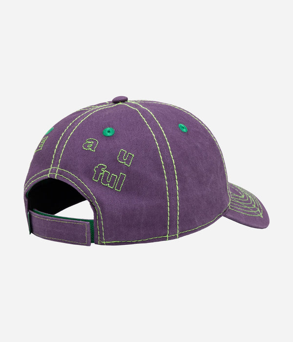 b.Eautiful "Vapor Low Profile Hat" Washed Purple / Lime - WEAREALLANIMALS