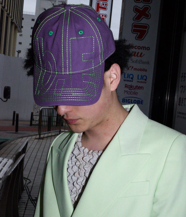 b.Eautiful "Vapor Low Profile Hat" Washed Purple / Lime - WEAREALLANIMALS