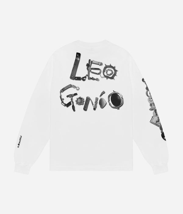 b.Eautiful x LEO GON’DO "Chains LS Shirt" White - WEAREALLANIMALS