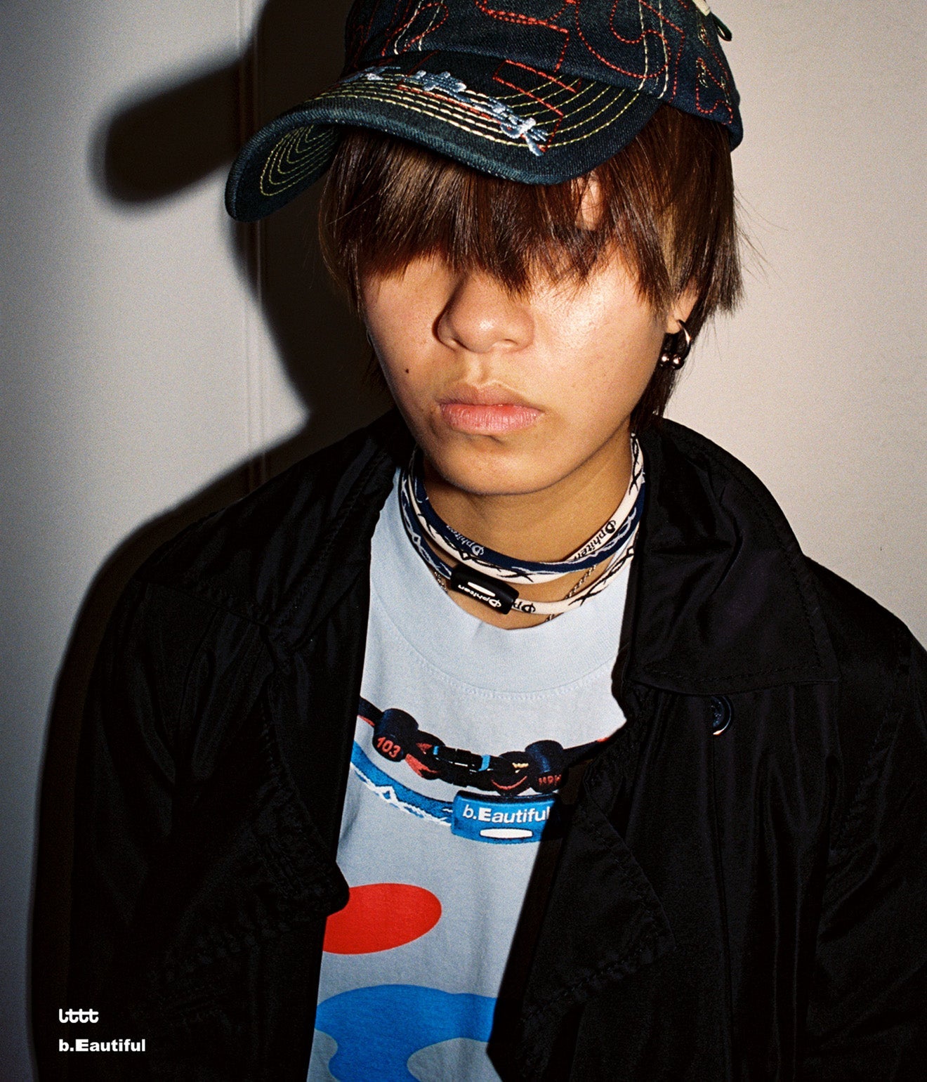 b.Eautiful x LTTT "Vapor Hat" Fade Denim / Red - WEAREALLANIMALS