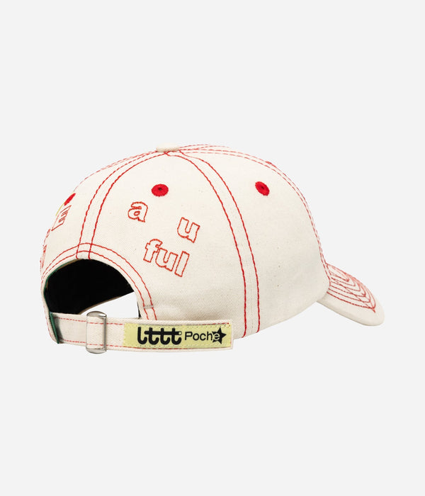 b.Eautiful x LTTT "Vapor Hat" Natural / Red - WEAREALLANIMALS