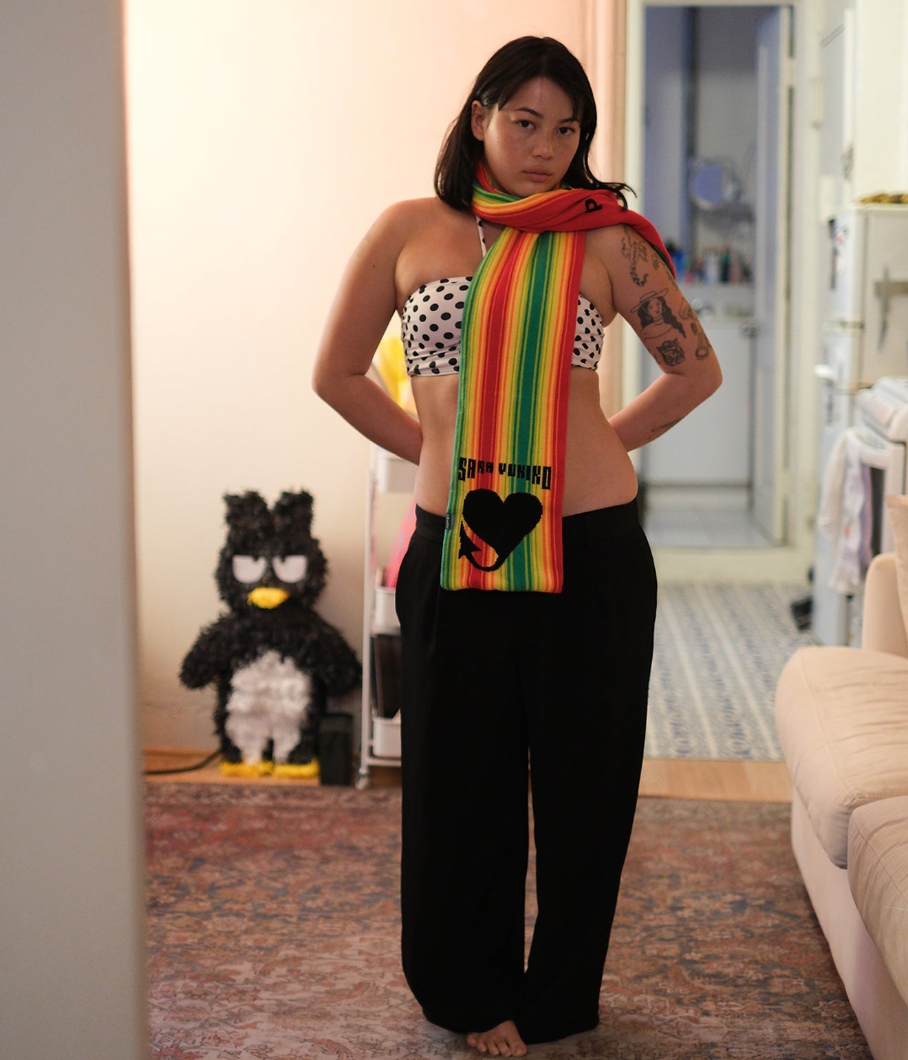 b.Eautiful x Sara Yukiko Mon "Infinity Knit Scarf" Multi - WEAREALLANIMALS