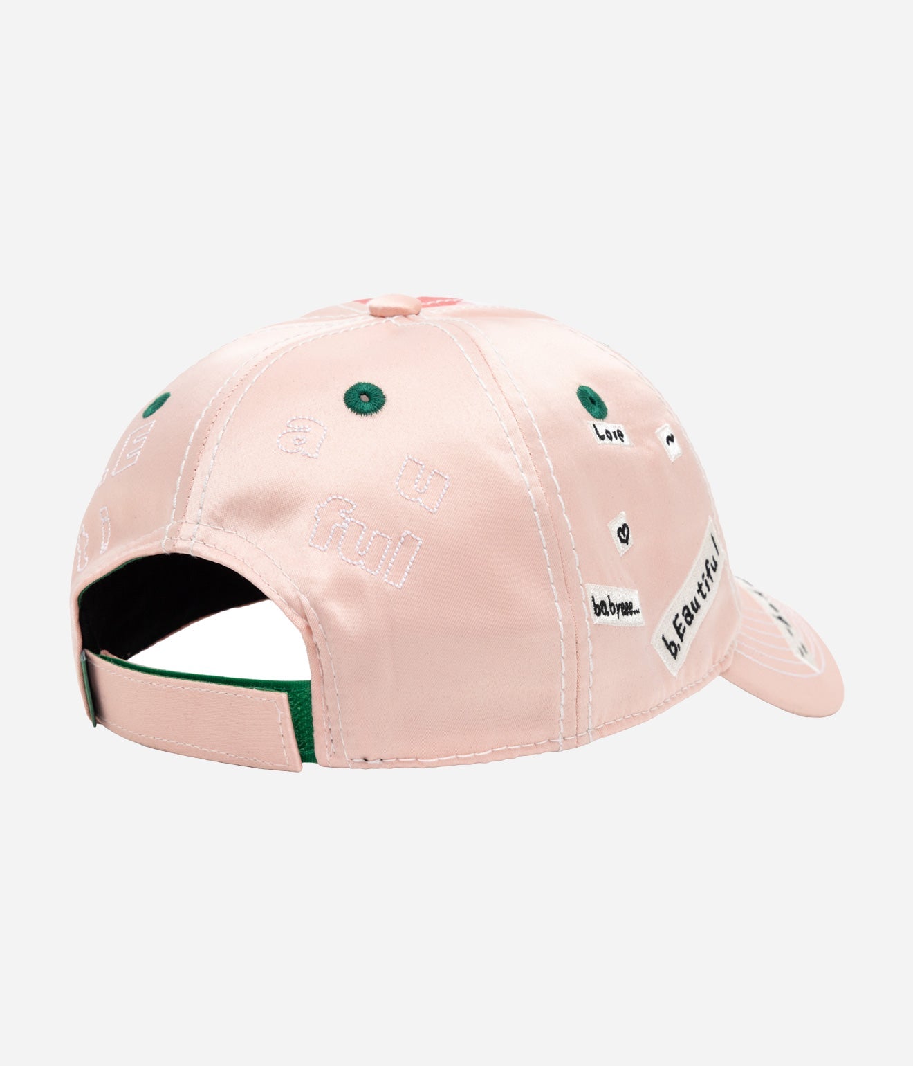 b.Eautiful x Shoma Mitani "Kiss <3 6 Panel Hat" Pink Satin / Red Checker - WEAREALLANIMALS
