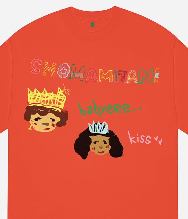 b.Eautiful x Shoma Mitani "Kiss T-Shirt" Bright Orange - WEAREALLANIMALS