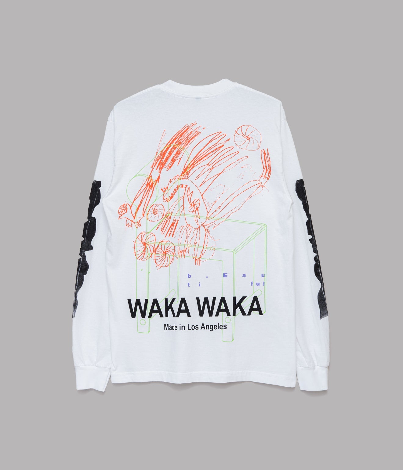 b.Eautiful x WAKA WAKA "A Future LS Shirt" White - WEAREALLANIMALS