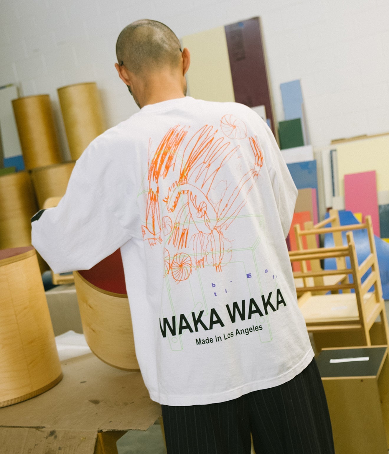 b.Eautiful x WAKA WAKA "A Future LS Shirt" White - WEAREALLANIMALS