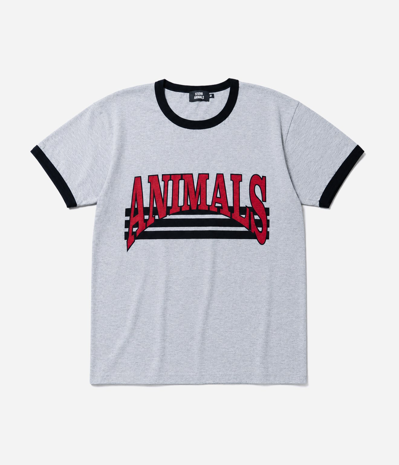 STUDIO ANIMALS “Curved Arch Logo” S/S T-Shirt Grey / Black