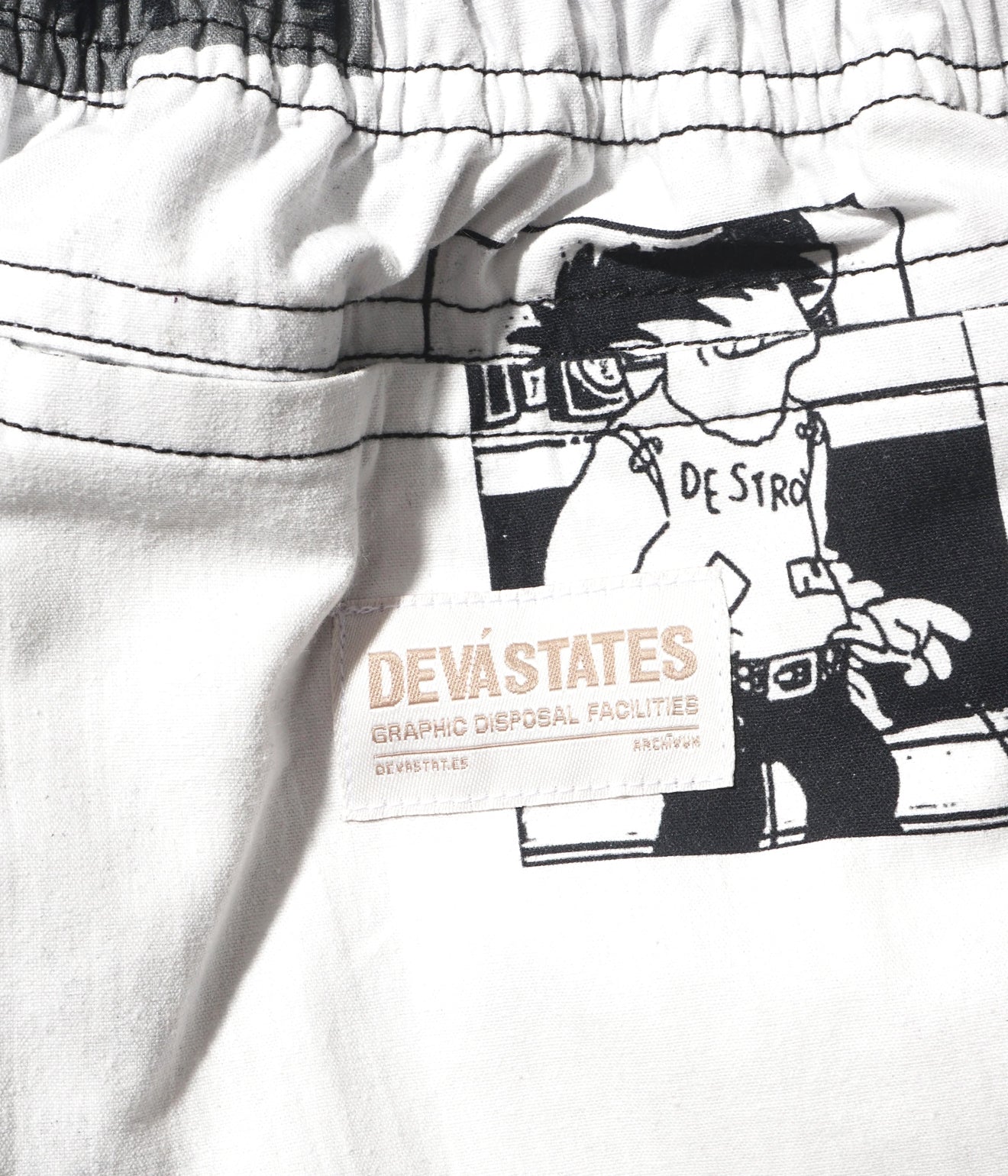 DEVÁ STATES "FILTH Printed Easy Pants" White - WEAREALLANIMALS