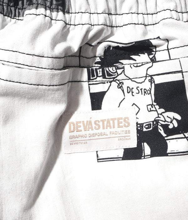 DEVÁ STATES "FILTH Printed Easy Pants" White - WEAREALLANIMALS