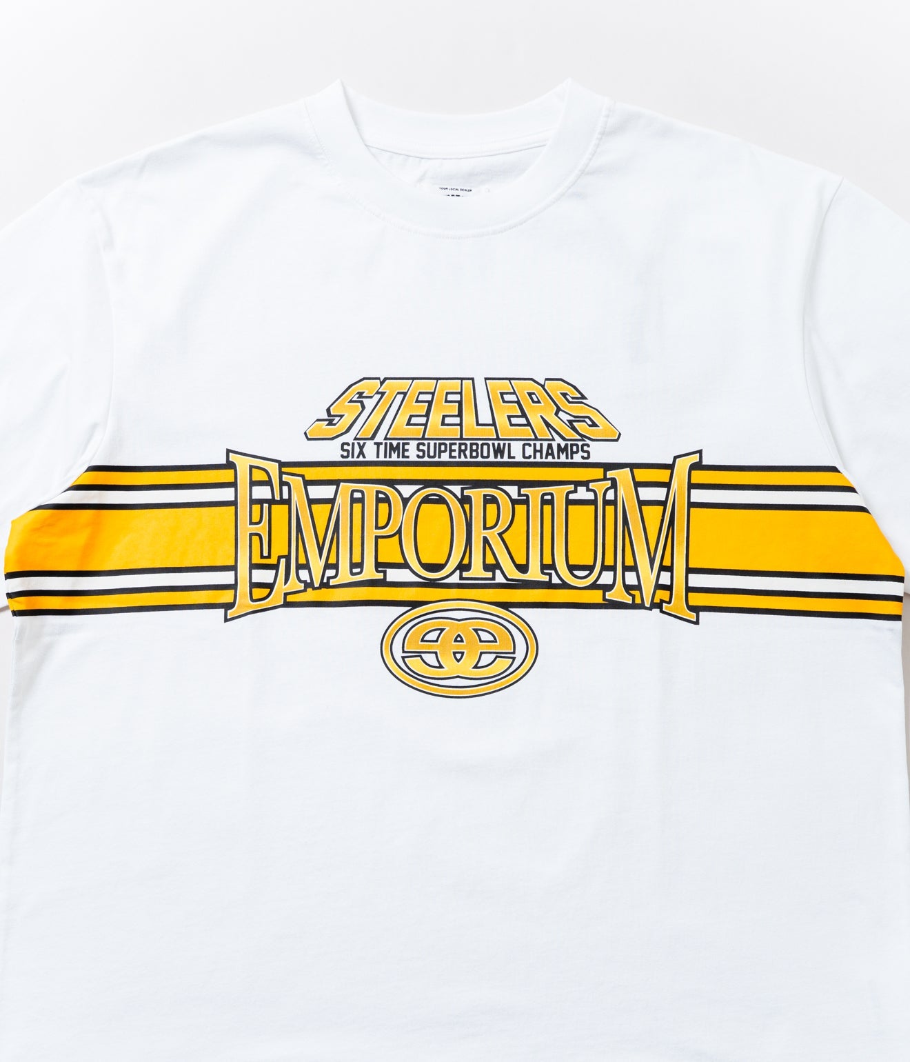 EMPORIUM "STRIPE LOGO TEE" White - WEAREALLANIMALS