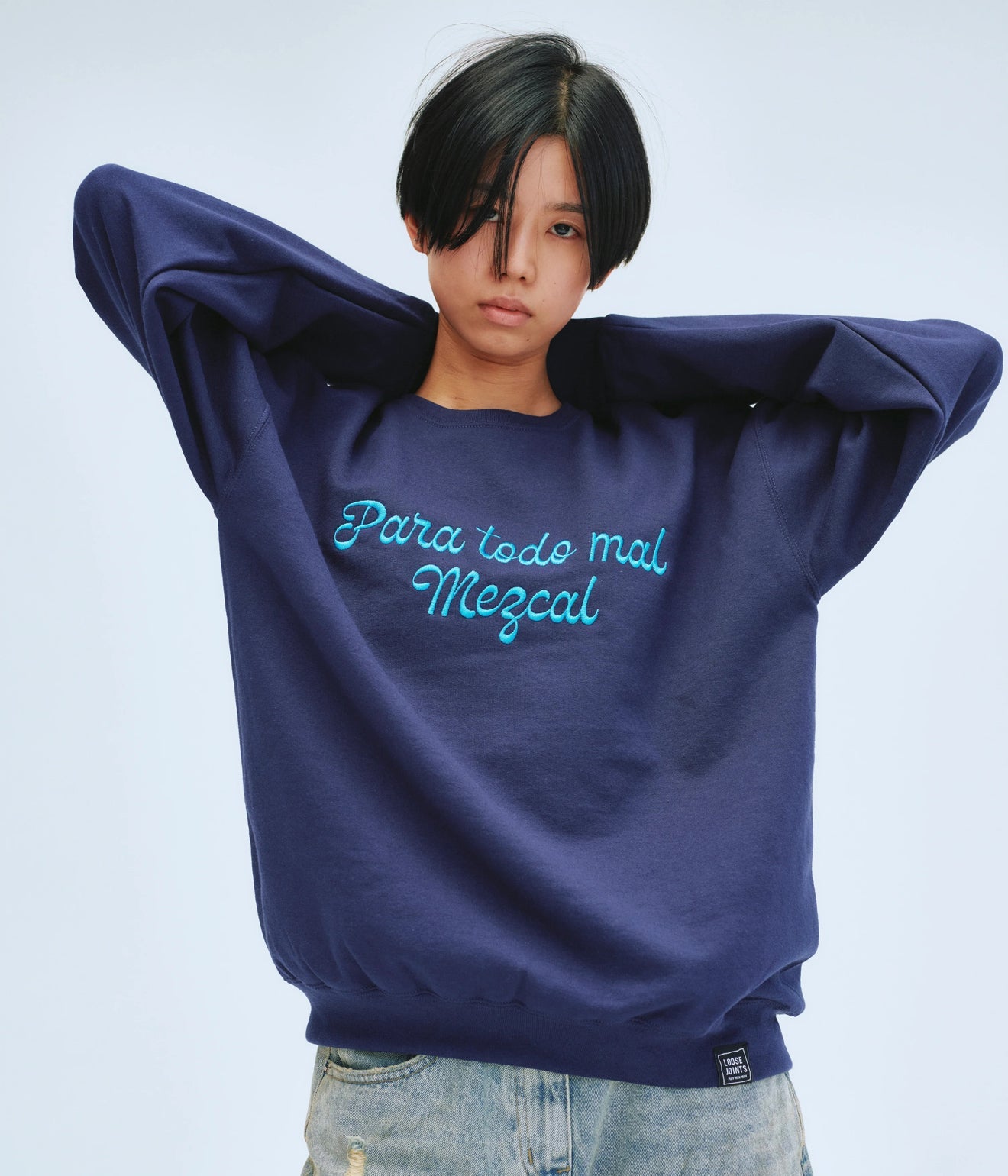 LOOSEJOINTS "ED DAVIS - 'PARA TODO MAL, MEZCAL' CREW NECK" NVY - WEAREALLANIMALS