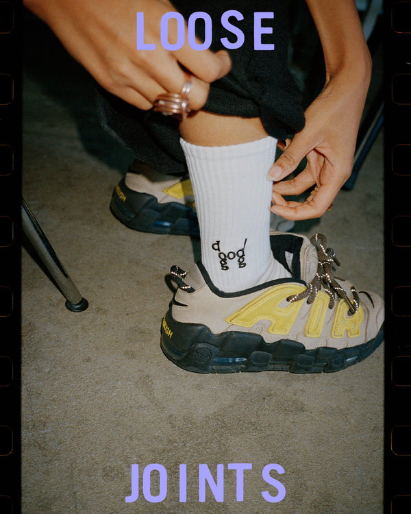 LOOSEJOINTS "JASON FOX - 'DOG' RIB SOCKS" BLK - WEAREALLANIMALS