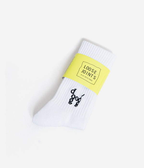 LOOSEJOINTS "JASON FOX - 'DOG' RIB SOCKS" WHT - WEAREALLANIMALS