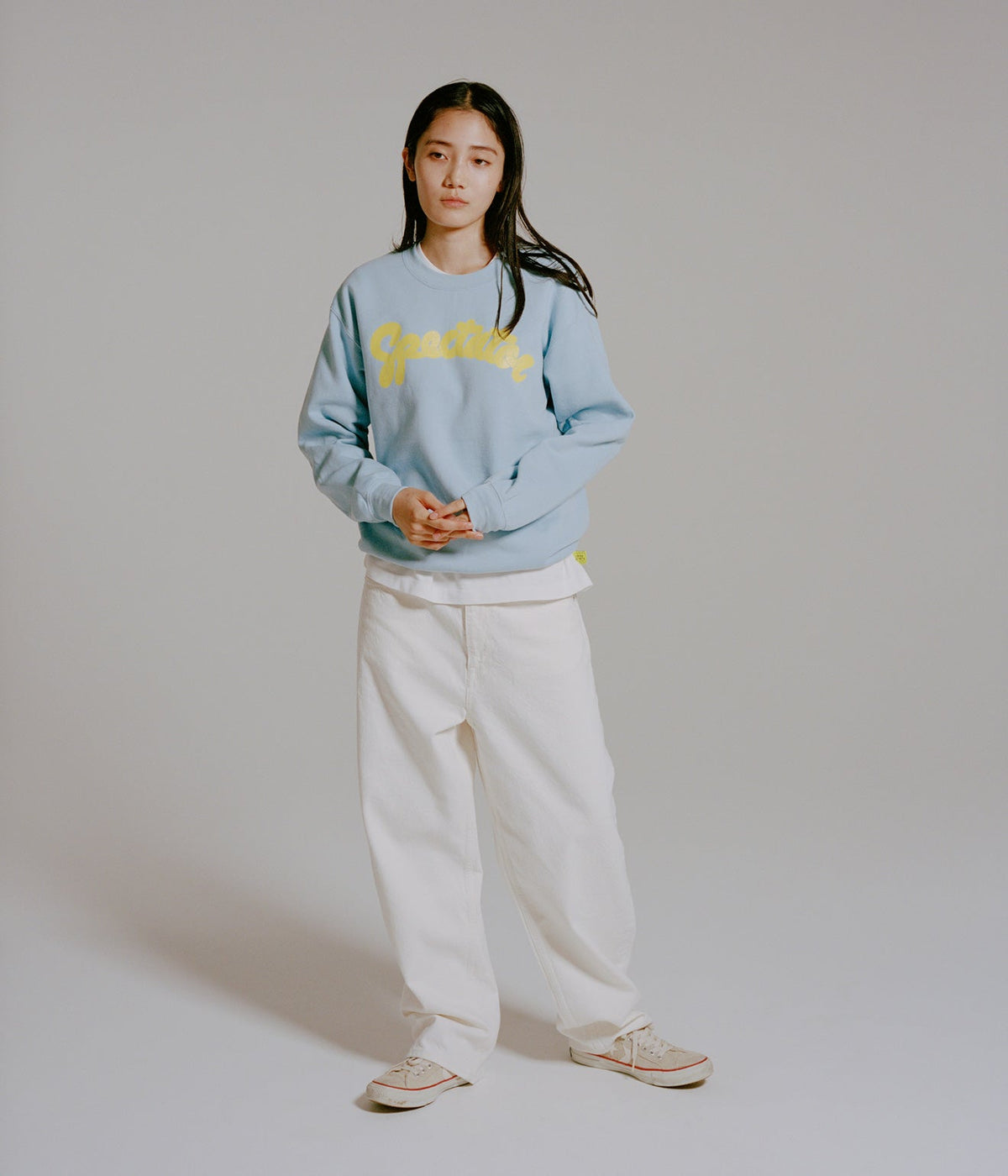 LOOSEJOINTS "SPECTATOR - 'OLD SPECTATOR LOGO' CREW NECK" LIGHT BLUE - WEAREALLANIMALS