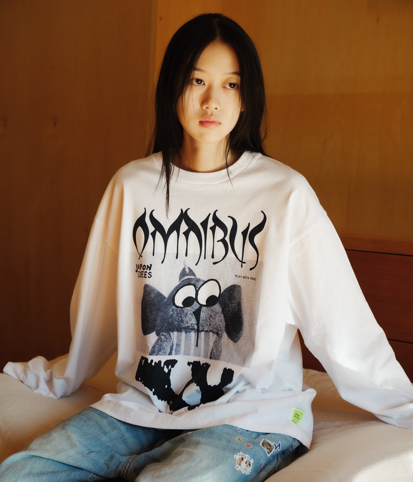 LOOSEJOINTS "STEWART ARMSTRONG - 'OMNIBUS ' L/S TEE" WHT - WEAREALLANIMALS