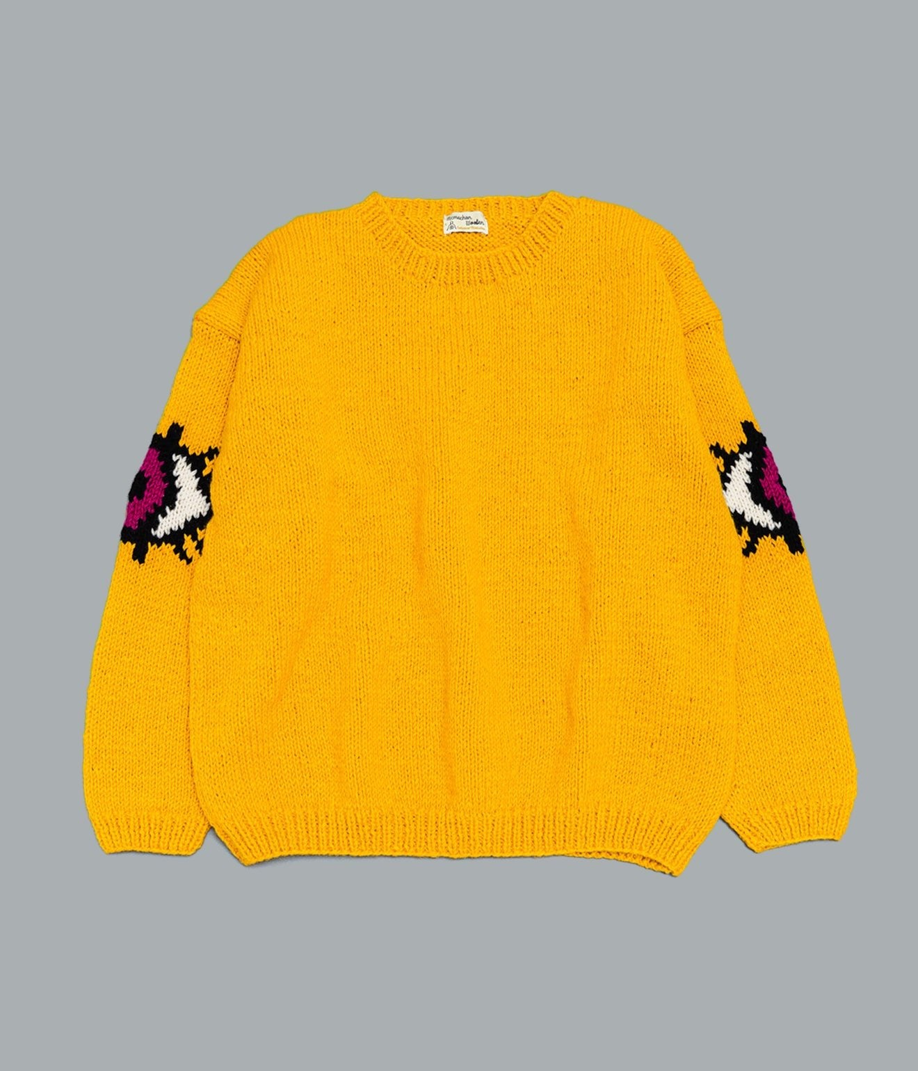 MacMahon Knitting Mills "Crew Neck Knit - Eyes" Yellow - WEAREALLANIMALS