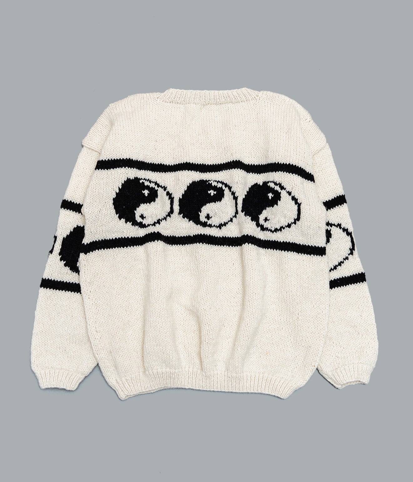 MacMahon Knitting Mills "Crew Neck Knit - Line Yin&Yang" White - WEAREALLANIMALS