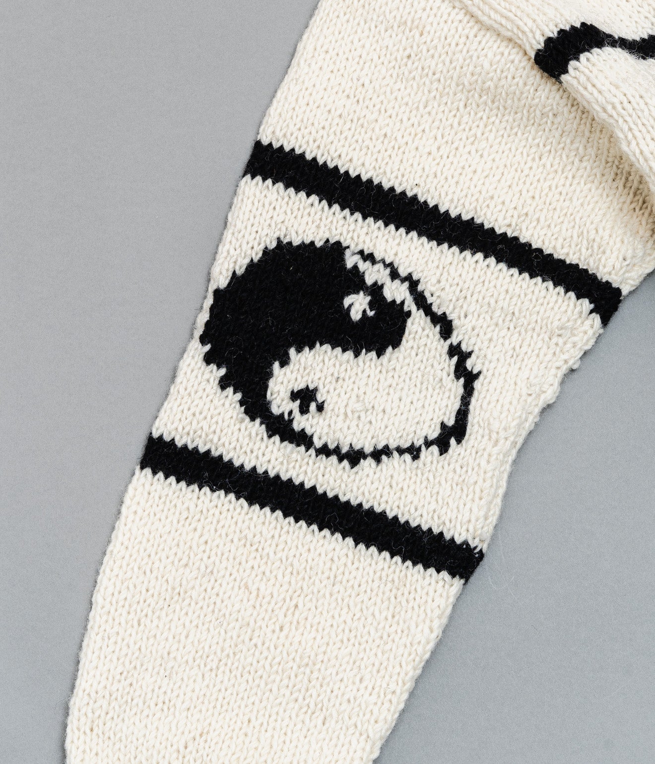 MacMahon Knitting Mills "Crew Neck Knit - Line Yin&Yang" White - WEAREALLANIMALS