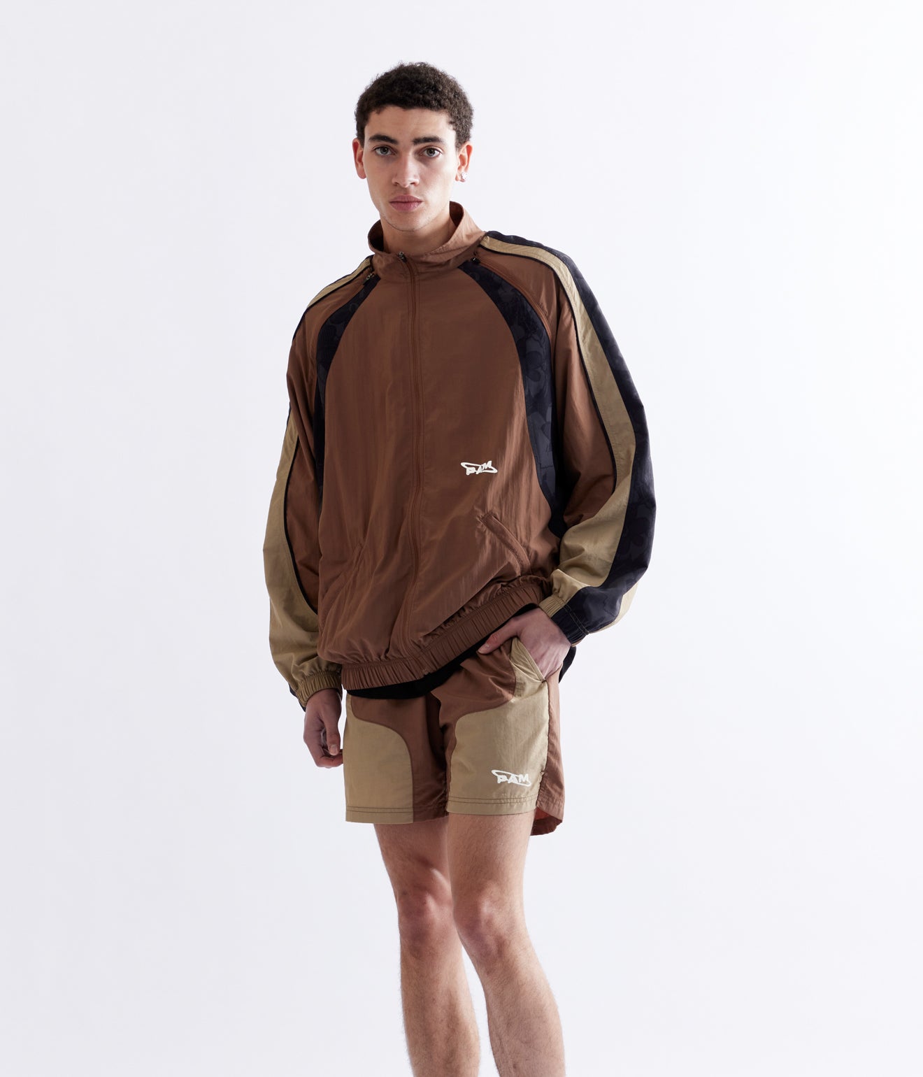 P.A.M. "LUNACY TRACKTION ZIP THRU TRACK JACKET" BROWN - WEAREALLANIMALS