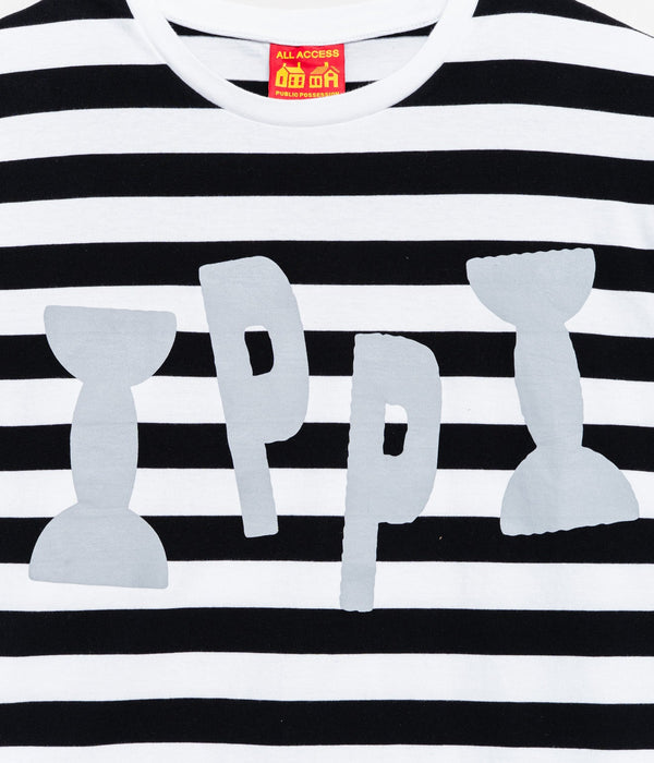 Public Possession "IPPI LONGSLEEVE" BLACK & WHITE STRIPED - WEAREALLANIMALS
