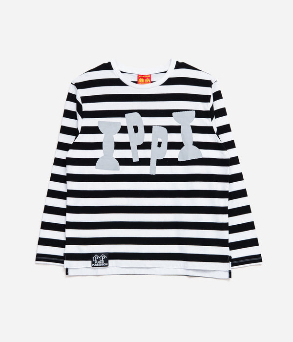 Public Possession "IPPI LONGSLEEVE" BLACK & WHITE STRIPED - WEAREALLANIMALS